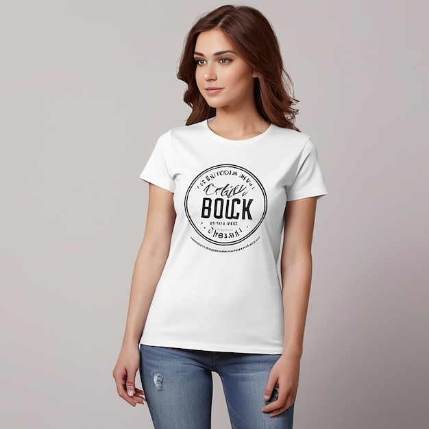 T-Shirt-Mockup-Design mit realistischer weißer T-Short-Vorderseite
