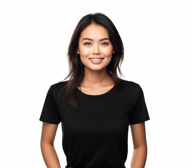 T-Shirt-Mockup für asiatische Frauen