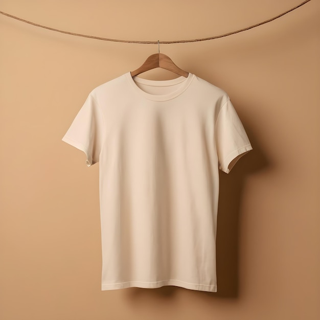 T-Shirt-Mockup mit beige Hintergrund