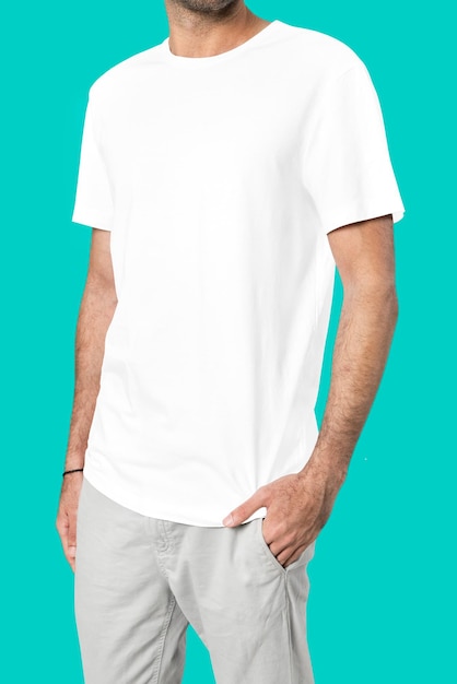 T-shirt png maquete de moda masculina design transparente