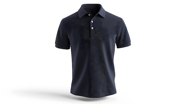 T-shirt Polo em branco 3D Mockup com fundo branco traseiro frente roupa em branco