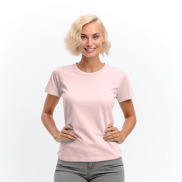 T-shirt rosa para mulheres com uma t-shirt rosa