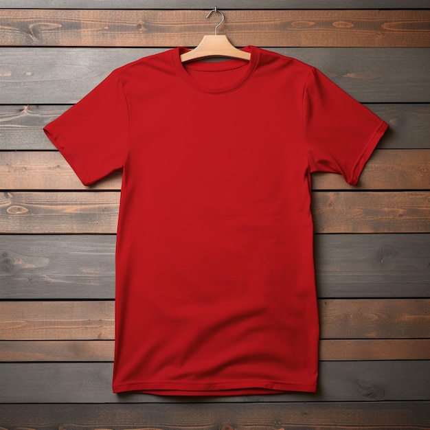 Foto t-shirt schlicht in roter farbe