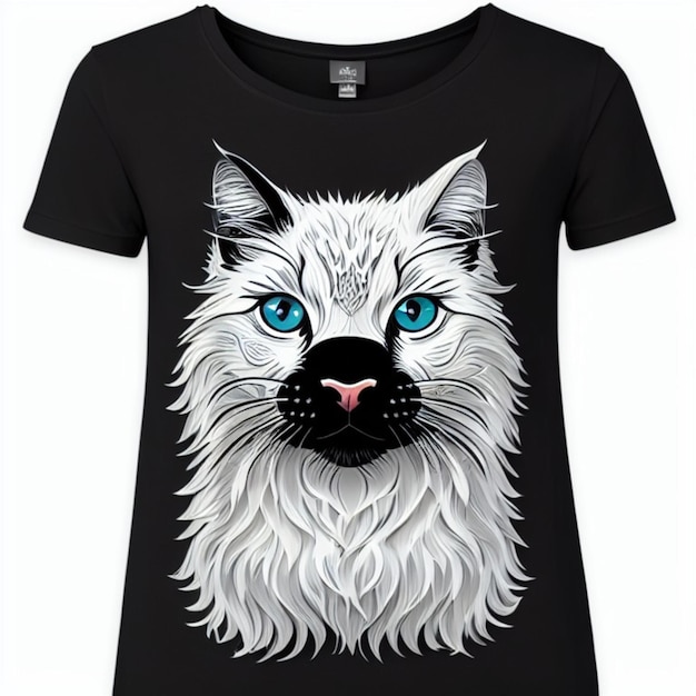 T-shirt slim com estampa de gato