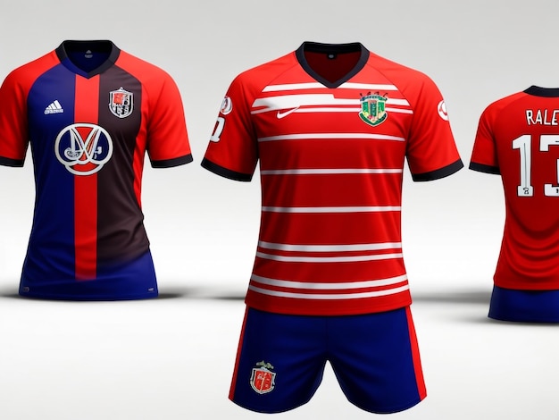 T-Shirt Sportdesign-Vorlage Fußballtrikot-Mockup für Fußballvereinsuniform Front- und Rücksicht