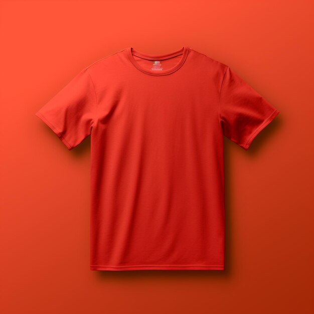 T-shirt vermelho em branco desenho de maquete gerado pela IA