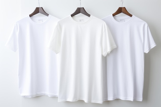 Foto t-shirts brancas à moda uma perspectiva elegante de topview