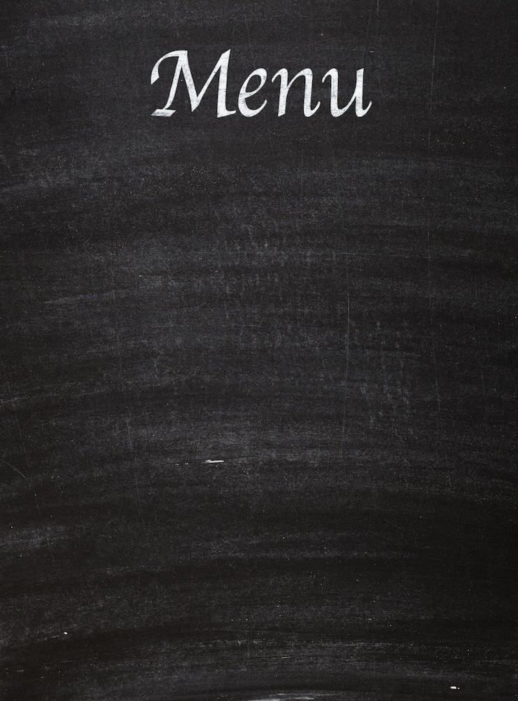 Foto tabela de menus