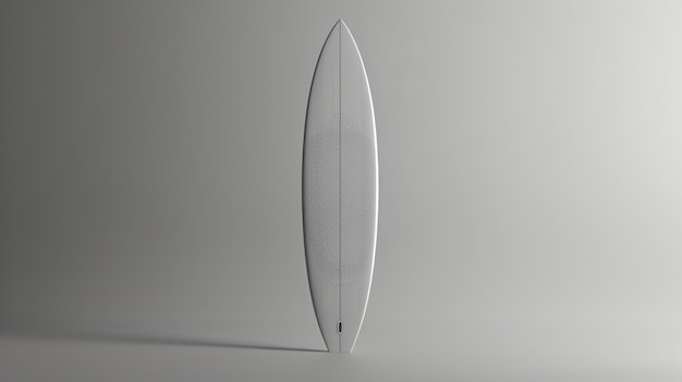 Foto tabela de surf branca em fundo branco a tábua de surf está no centro da imagem e está voltada para o espectador