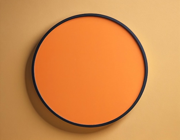 Tabela redonda em uma parede maquete de quadro circular placa de sinalização vazia design minimalista