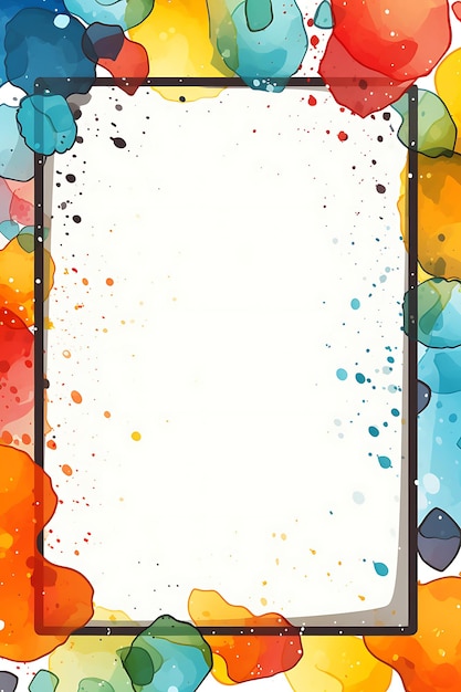 Foto una tabla blanca con un fondo colorido con un diseño colorido