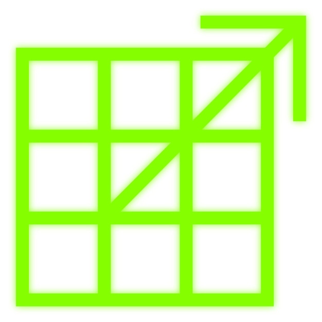Tabla de cuadrícula de flecha pegatina png de fondo transparente