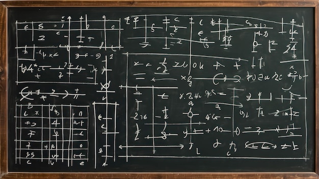 Tabla con ecuaciones y fórmulas matemáticas