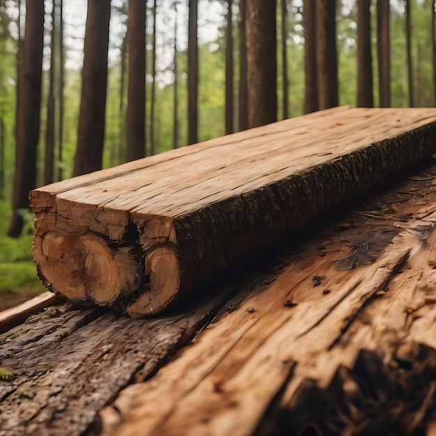 Tabla de madera en el bosque