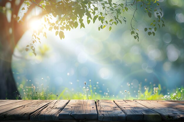 Tabla de madera rústica en la naturaleza Fondo del producto