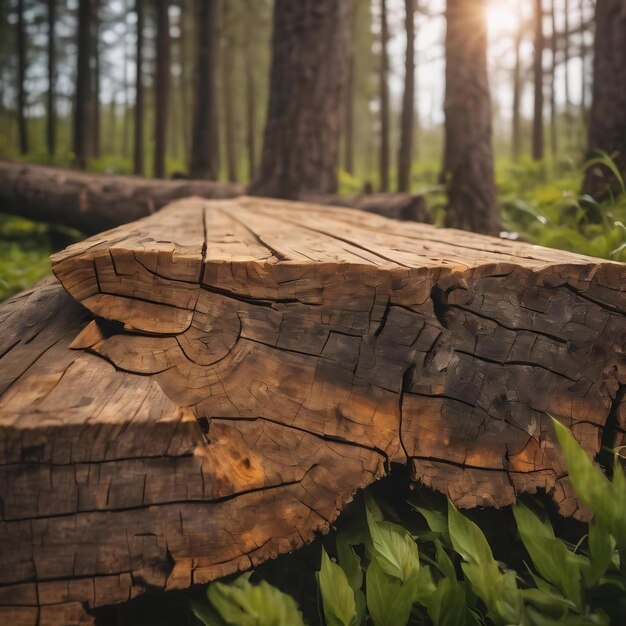 Tabla de madera rústica en la naturaleza Fondo del producto