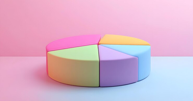 Foto tabla de pastel en fondo rosa y azul