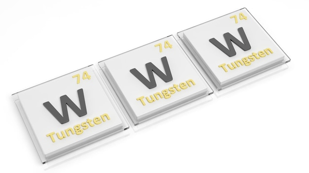 Tabla periódica de símbolos de elementos utilizados para formar la palabra WWW aislado en blanco