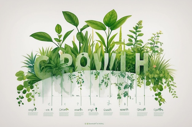 Una tabla de plantas con la palabra crecimiento en ella