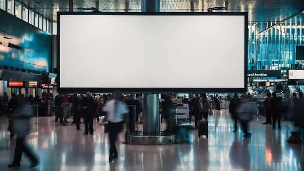 Tabla publicitaria en blanco en el aeropuerto