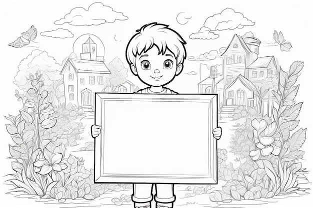 Foto tabla de retención de niño dibujada a mano para colorear libro concepto educativo ilustración vectorial