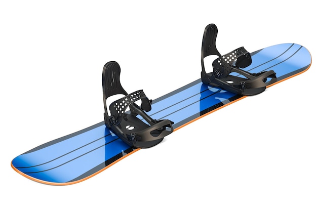 Tabla de snowboard con encuadernaciones de tiras renderización 3D