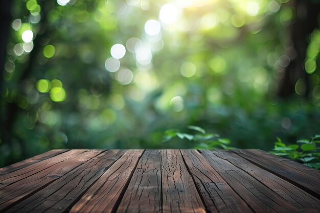 Foto tabla superior y la naturaleza borrosa del fondo