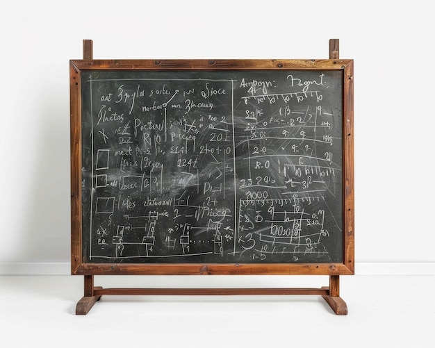 Tabla de tiza minimalista con fórmulas matemáticas