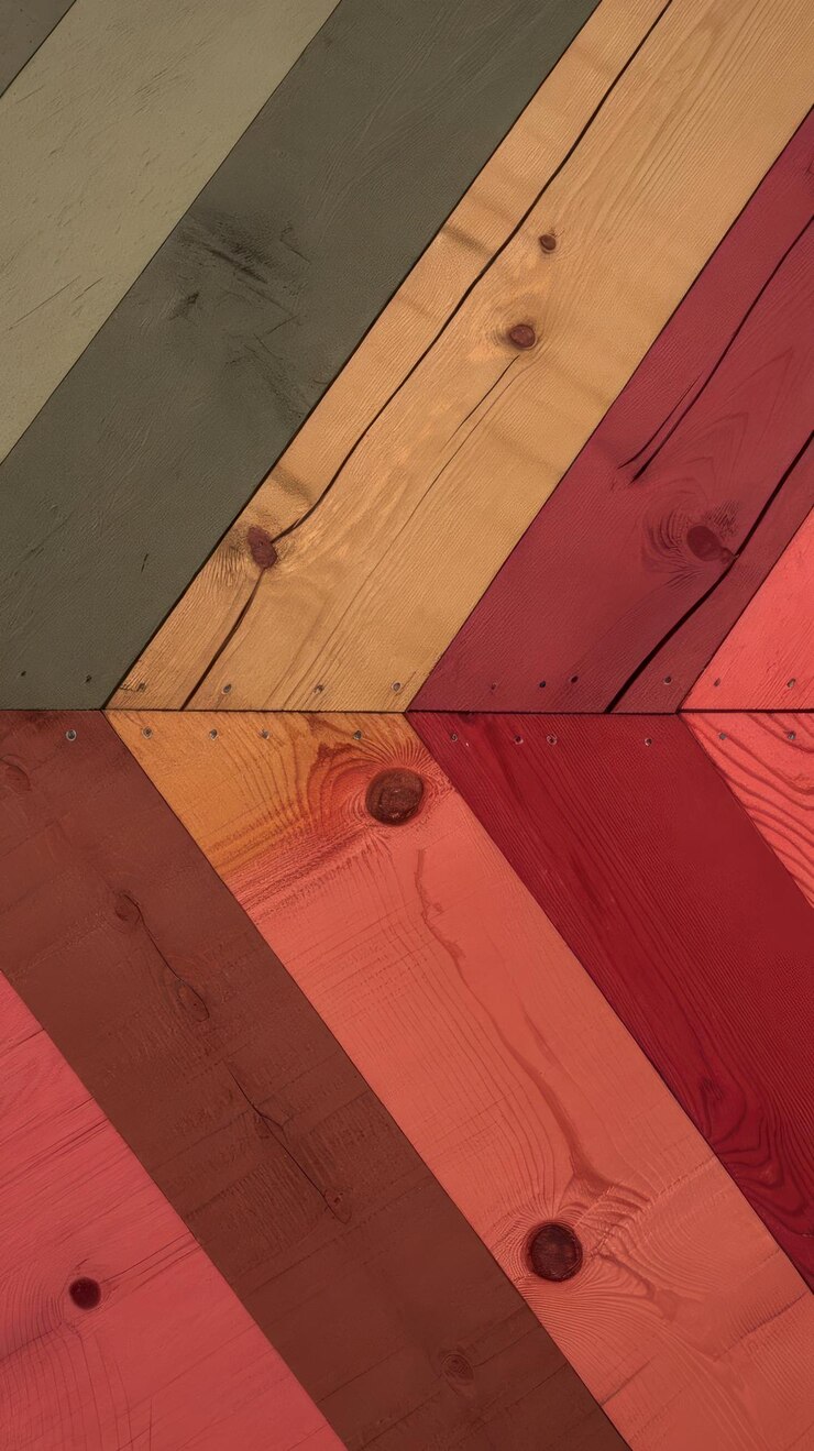 Foto tablas de madera diagonales en varios tonos de tierra