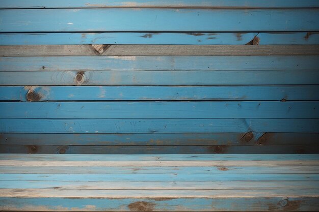 tablas de madera y fondo azul