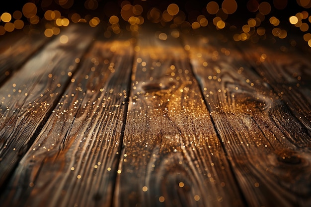 Foto tablas de madera marrones con brillo dorado