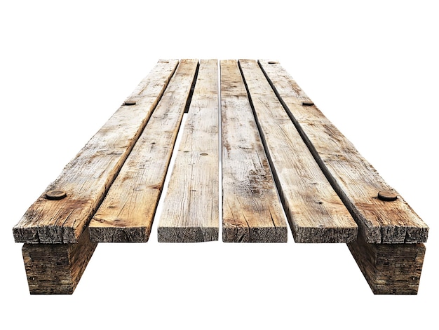 unas tablas de madera sobre un fondo blanco