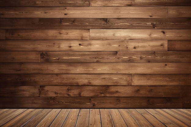Tablas de suelo de madera con paredes de madera