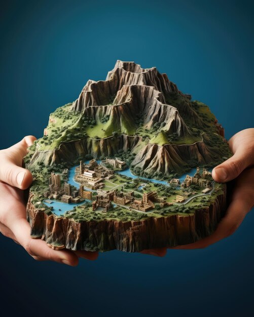 Foto table mountain ciudad del cabo en sudáfrica con embarcaciones 3d y fondo aislado