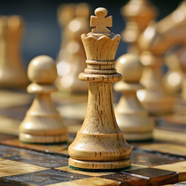 un tablero de ajedrez con un rey en él