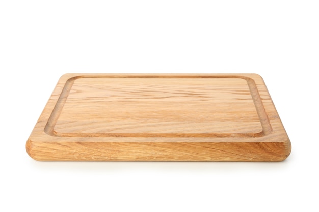Foto tablero de cocina de madera aislado en blanco