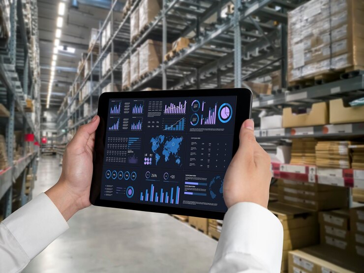 Foto el tablero de datos de negocios proporciona análisis de inteligencia de negocios con comodidad