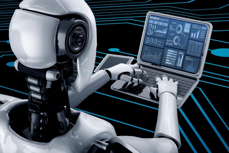 Foto el tablero de datos de negocios proporciona análisis de inteligencia de negocios con comodidad