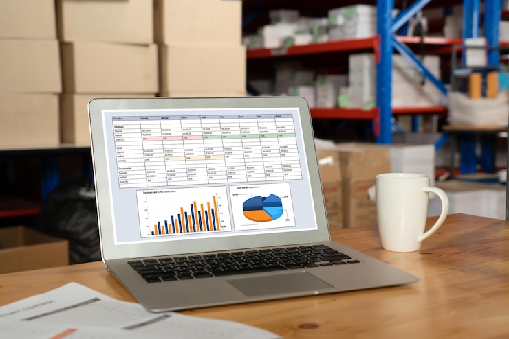 Foto el tablero de datos de negocios proporciona análisis de inteligencia de negocios con comodidad