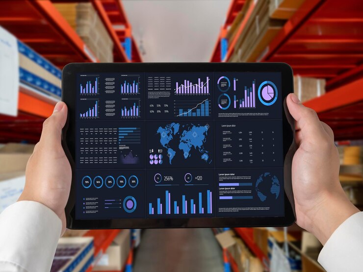 Foto el tablero de datos de negocios proporciona análisis de inteligencia de negocios con comodidad