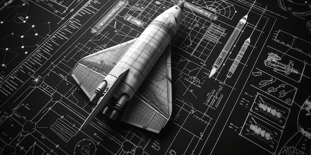 Tablero de diseño de cohetes del proyecto Blueprint 2D