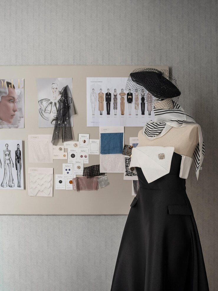 Foto el tablero de estado de ánimo de diseño de moda