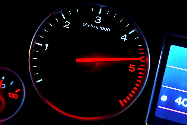 Foto tablero de instrumentos de los automóviles panel de instrumentos del automóvil moderno por la noche