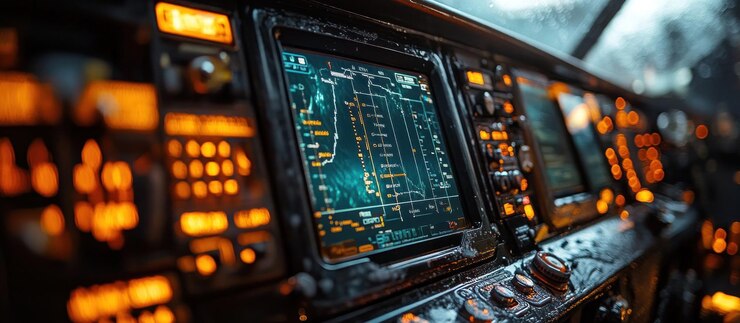 Tablero de instrumentos de la cabina del avión