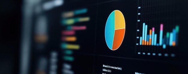 Tablero de KPI de primer plano Visualización de las métricas de marketing Se muestran las tasas de conversión en las redes sociales