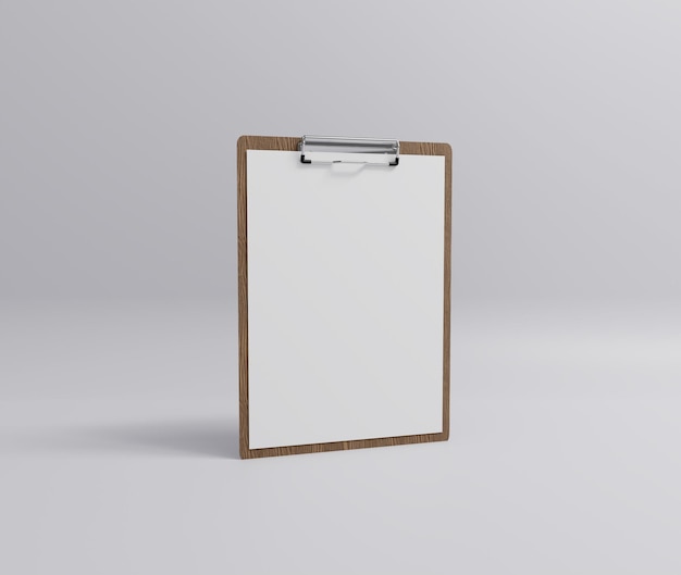 tablero de madera con papel blanco, representación 3d, ilustración 3d, representación