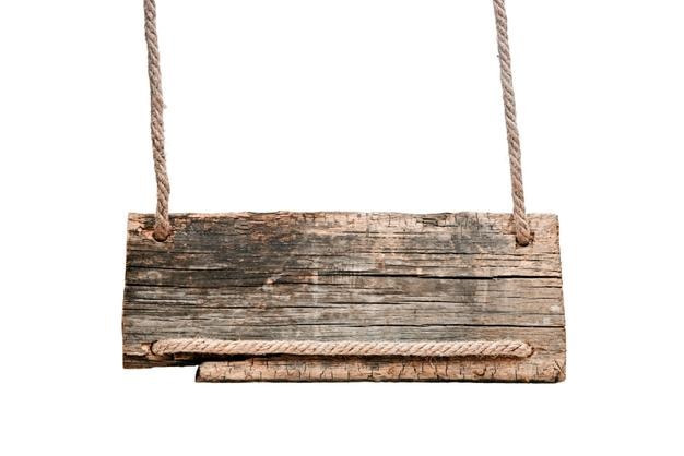 Tablero de madera vacío cartel de madera en blanco