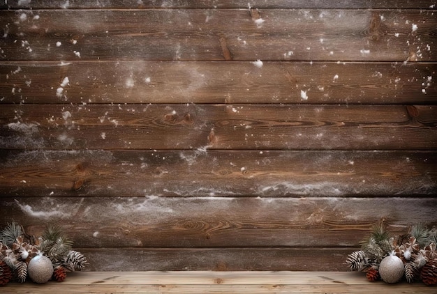 un tablero de navidad con algo de nieve al estilo marrón