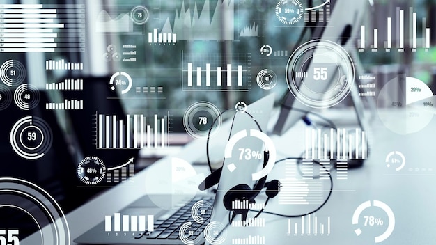 Tablero de negocios para análisis de datos financieros gráficos visionarios