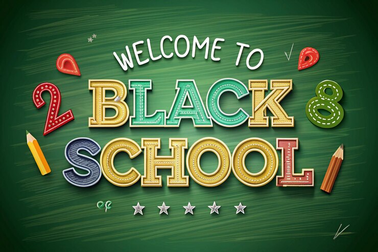 Foto un tablero verde con las palabras bienvenido a la escuela negra